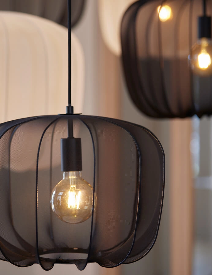 Bohemian pendant lamp Plumeria black Ø 40cm