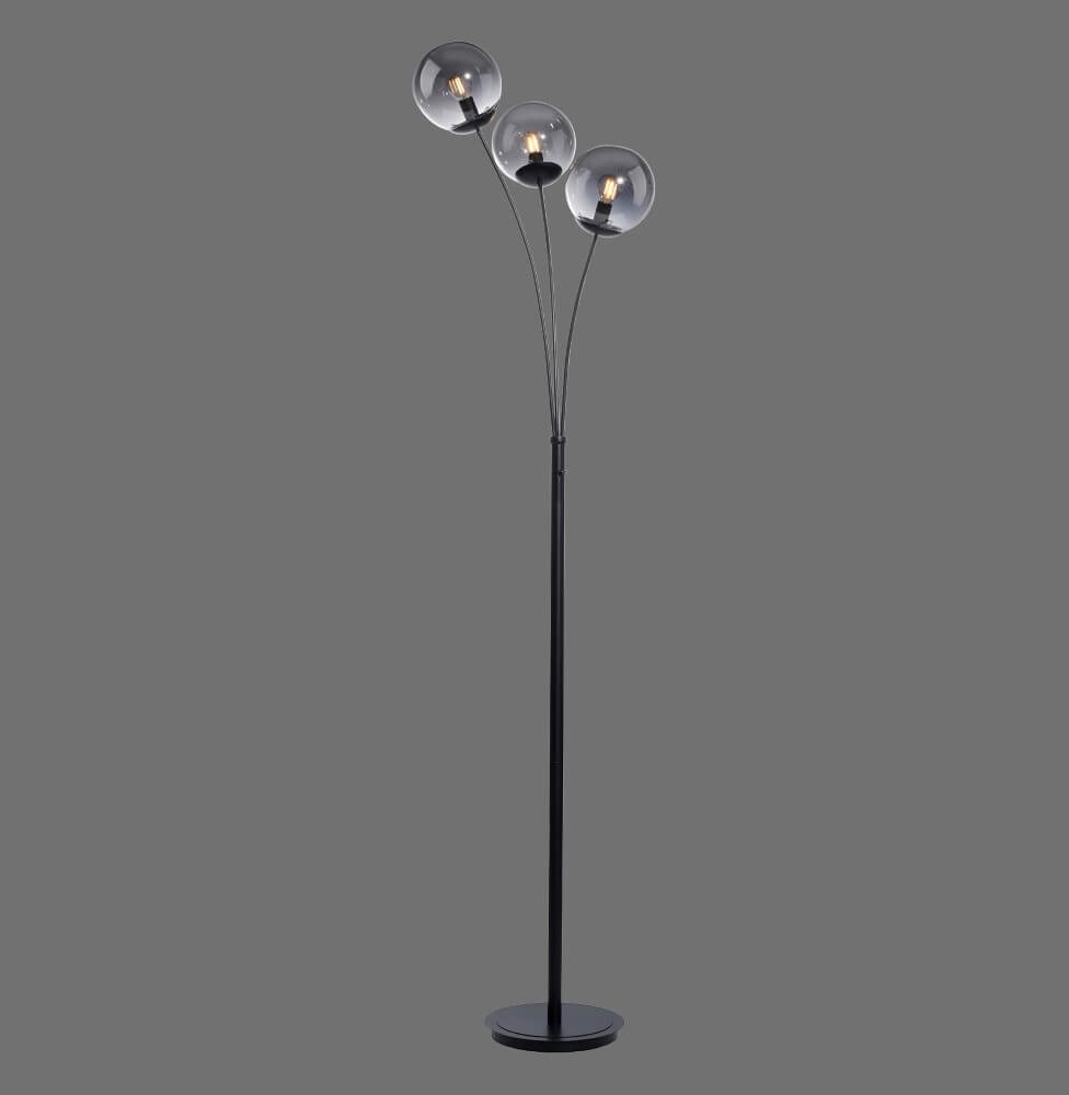 Black floor lamp Big Widow 3-light Just Light 4043689988388