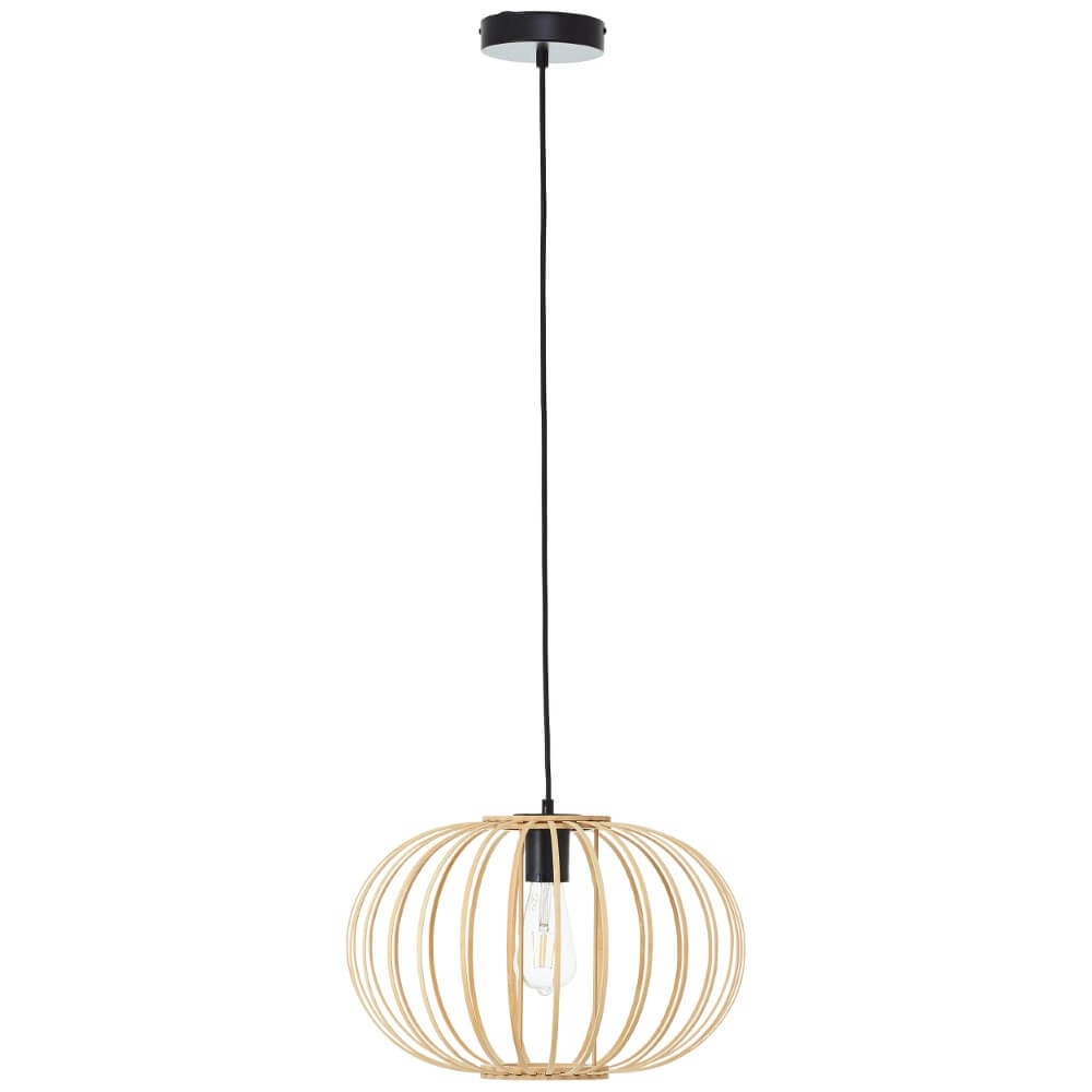 Wooden pendant lamp Enca Ø 40cm Brilliant 4004353428463