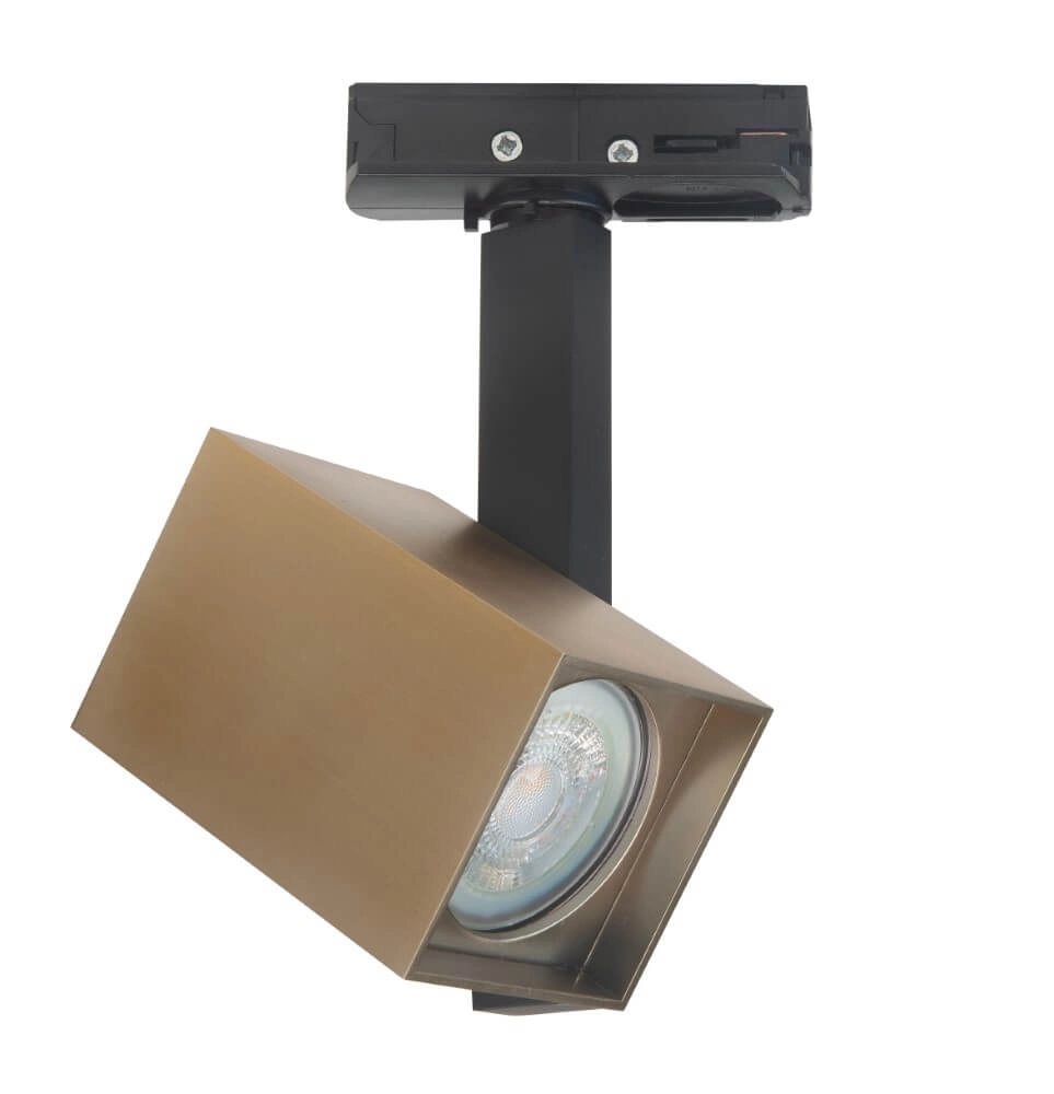 1-phase square track spotlight Oslo gold - GU10