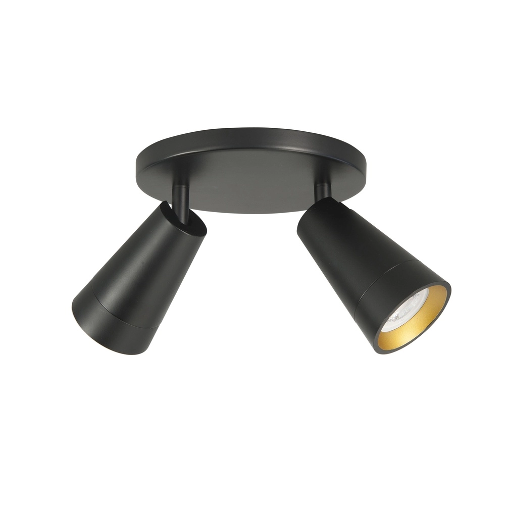 Mockery Petunia black with gold 2-light round