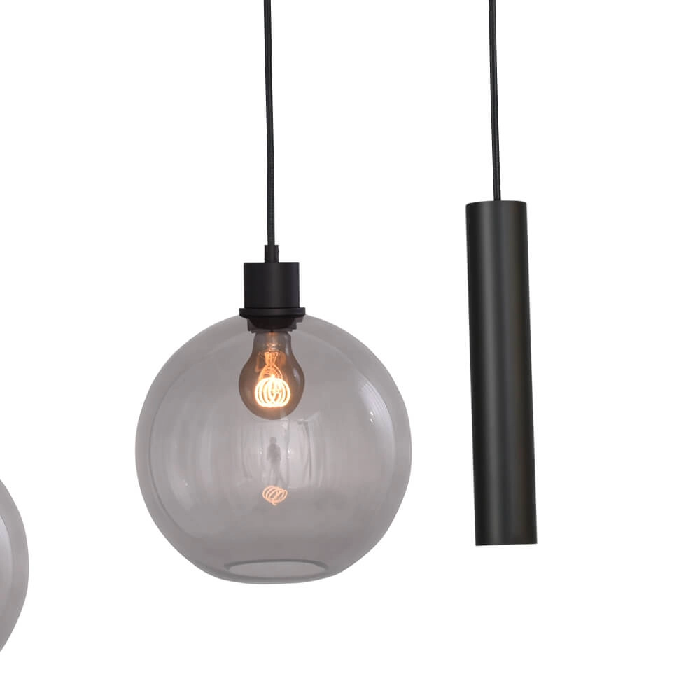 Hanging lamp Lazise 4x Ø 25cm and 2x GU10 black Masterlight 8718121303529
