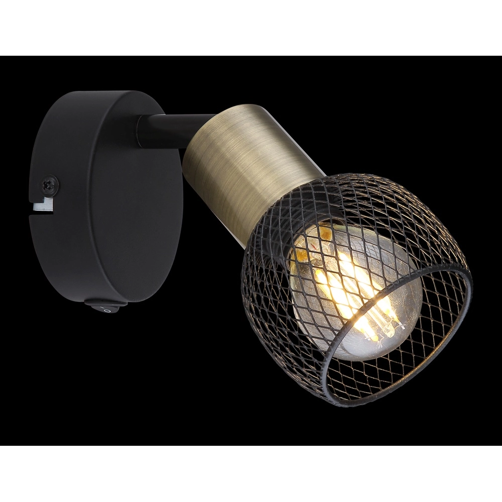 Wall lamp Fiastra black with mesh Globo 9007371424115