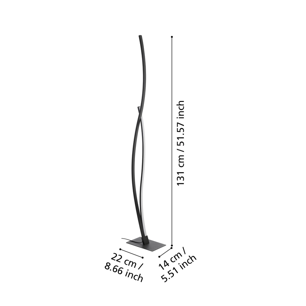Chic LED floor lamp Grisolia 129cm - black Eglo 9008606316212