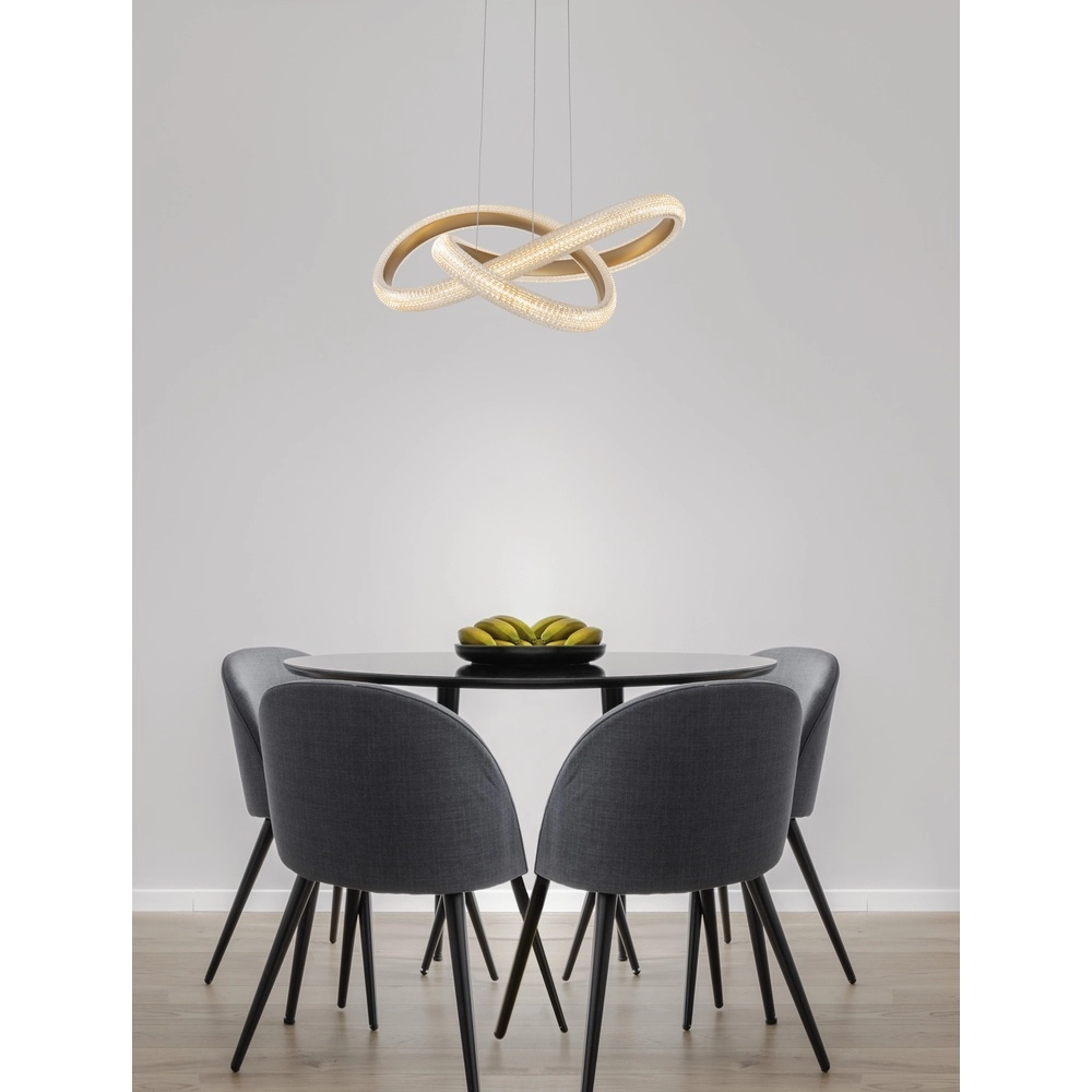 Pendant lamp Medora Curl gold 52.5cm