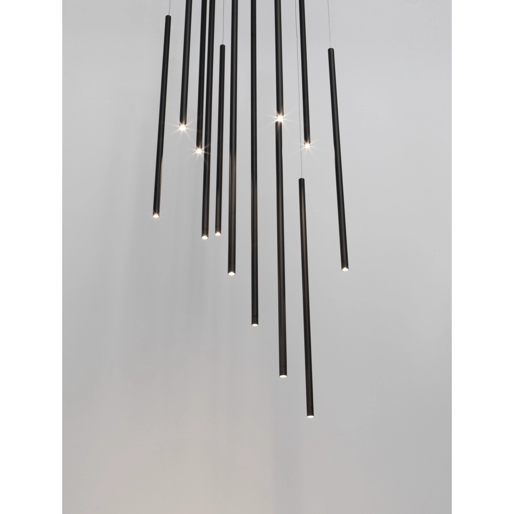 Design pendant lamp Elettra 12-light black Lyora 5212017446060