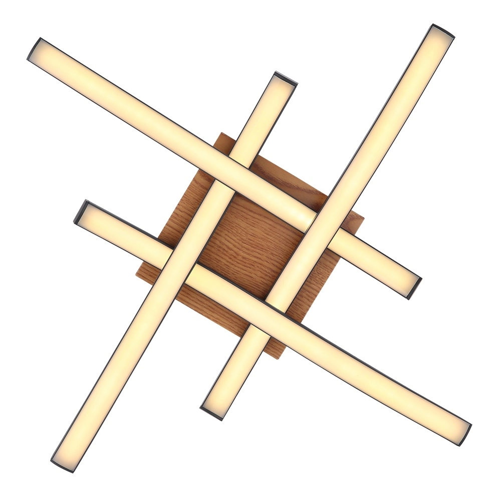 Ceiling lamp Evita black with wood Globo 9007371419173