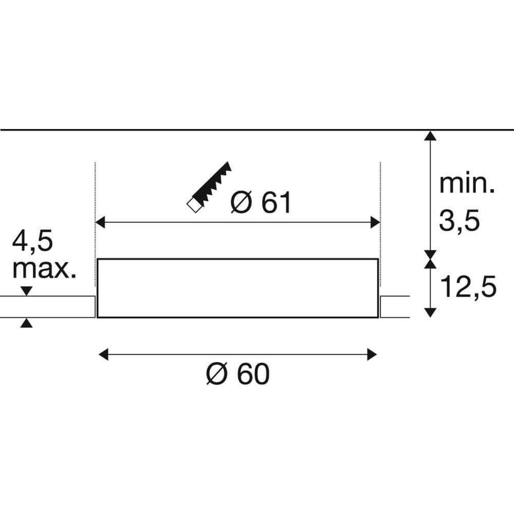 Recessed ceiling lamp Medo 60 white Ø 60cm SLV 4024163297653