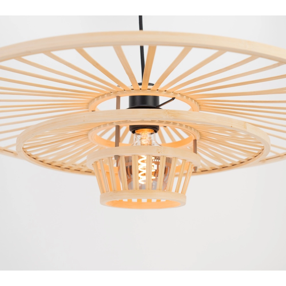 Wooden pendant lamp Lydney Ø 57cm Eglo 9002759440121