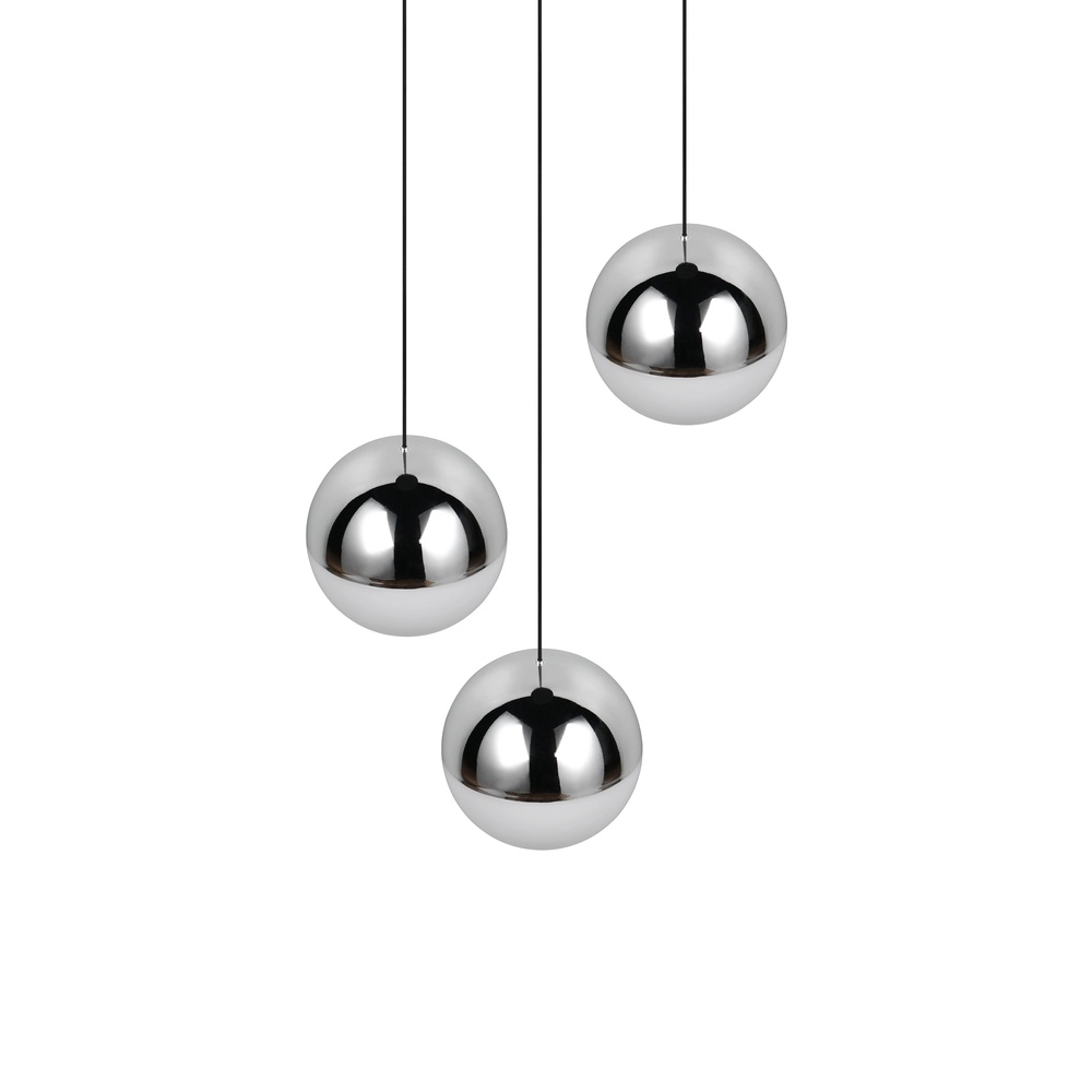 3-light pendant lamp Senta round chrome Trio 4017807685824