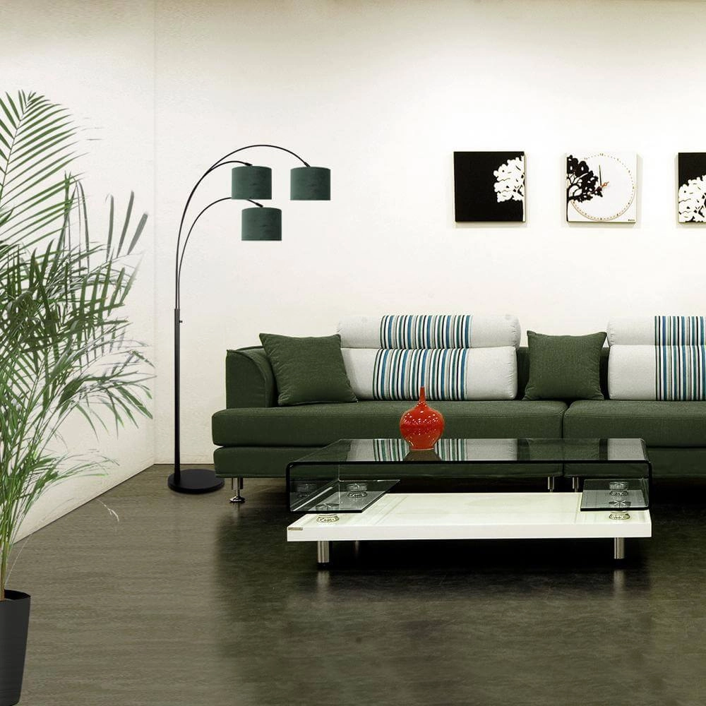 Floor lamp Sparkled Light black with green caps Steinhauer 8712746173611