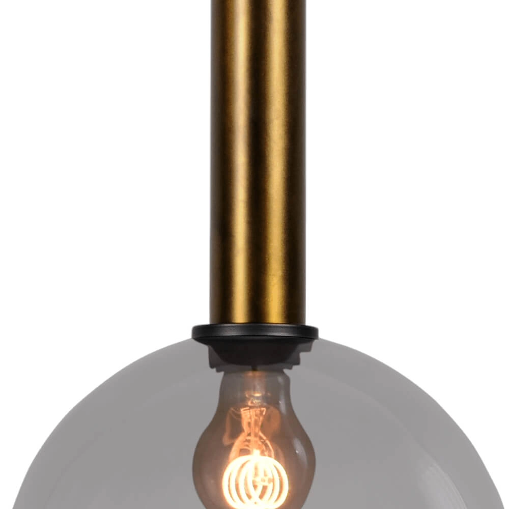 Hanging lamp Ø 25cm Bella 2 Antique brass with smoke glass Masterlight 8718121334097