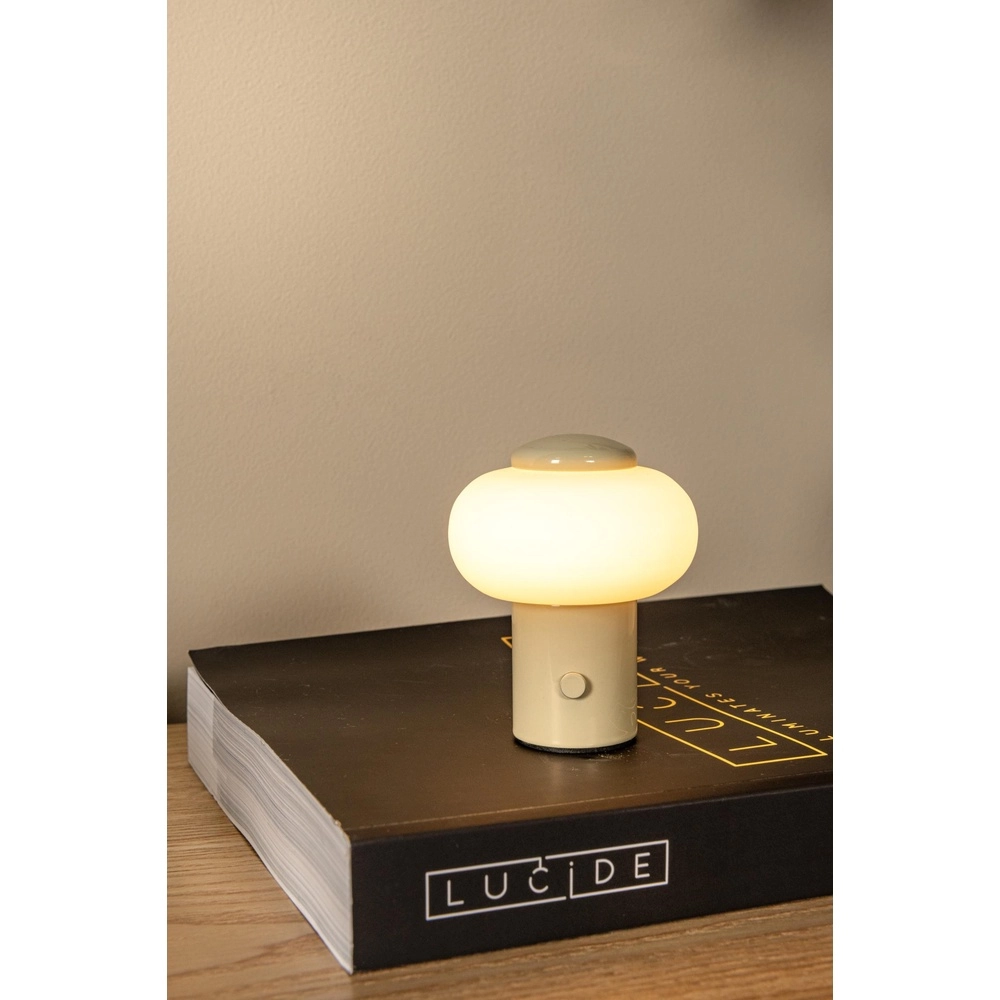 Rechargeable table lamp Gustav sand brown Lucide 5411212442079