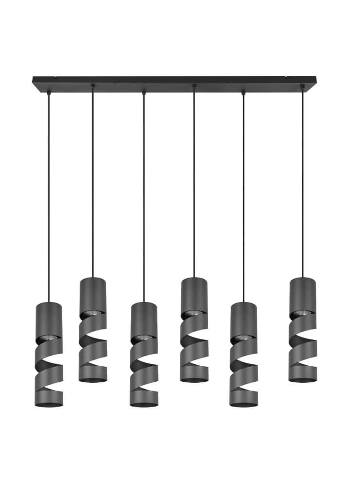 6-light tube pendant lamp Stream black Trio 4017807614022