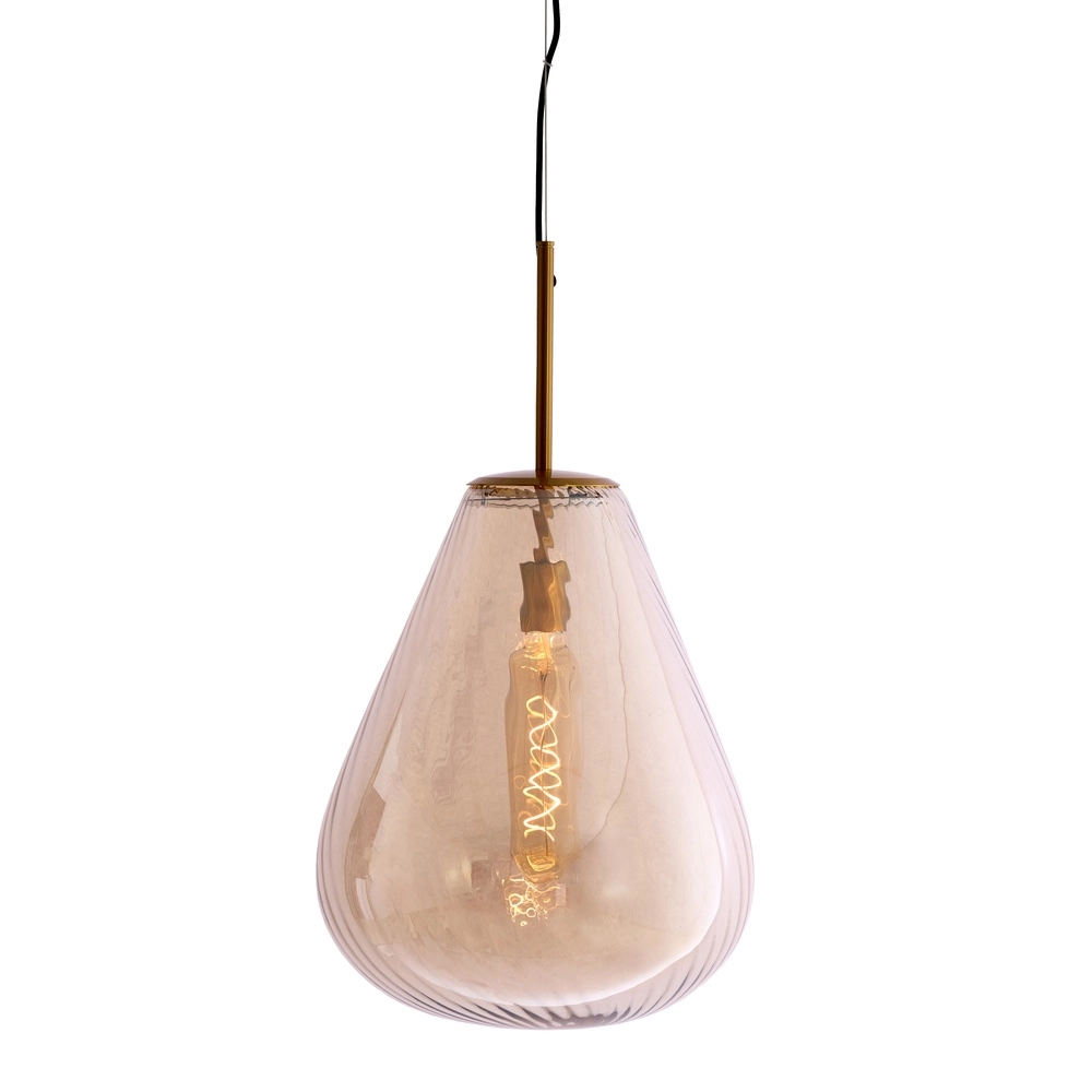 Glass pendant lamp Leona Ø 40cm - amber glass Light & Living 8717807834029