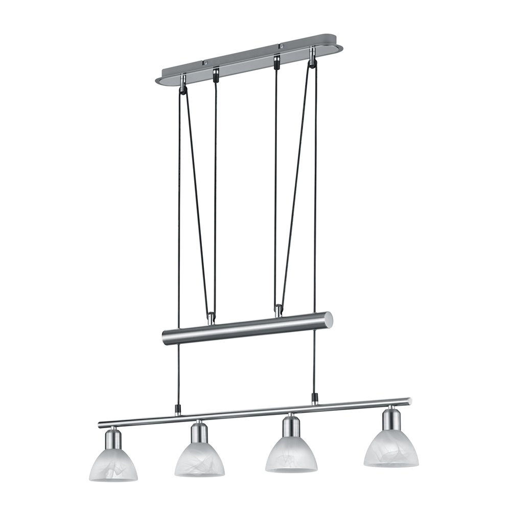 LED pendant light Levisto 4-light nickel