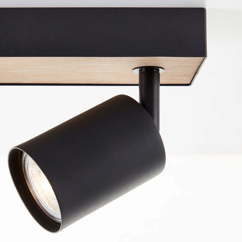3-light lamp Jello Wood black with wood Brilliant 4004353428395