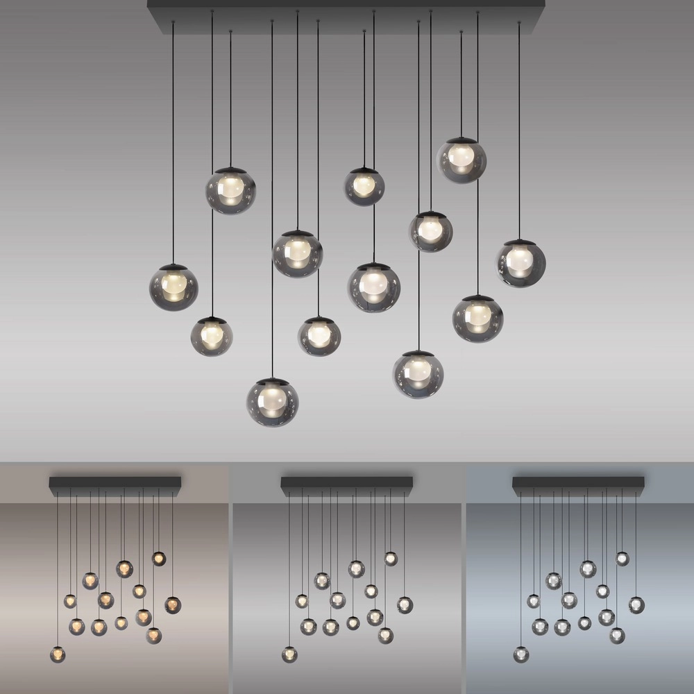 13-light pendant lamp Pure Popup mystic grey Paul Neuhaus 4012248398302