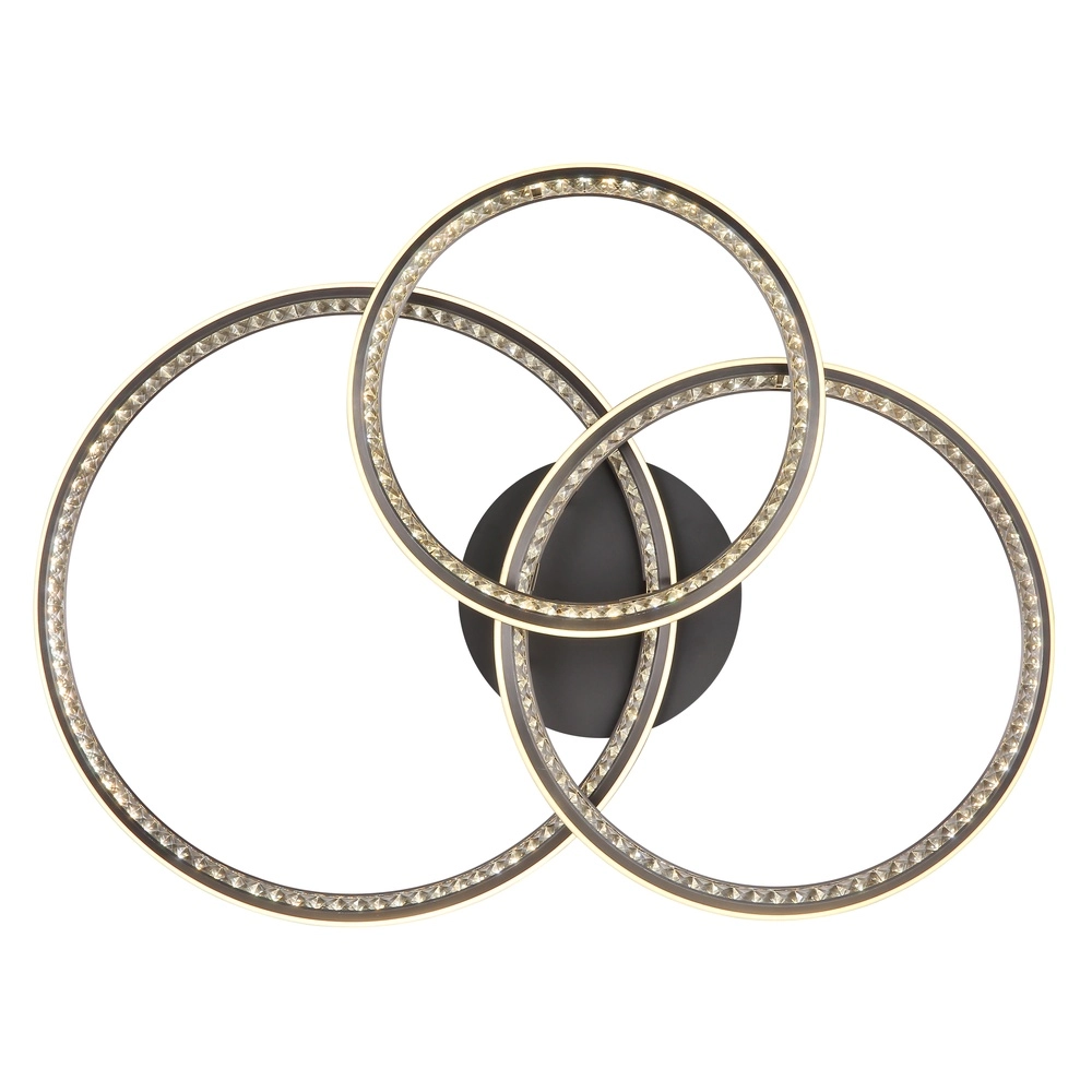 Design ceiling lamp Alaina 3 rings of grey Globo 9007371474882