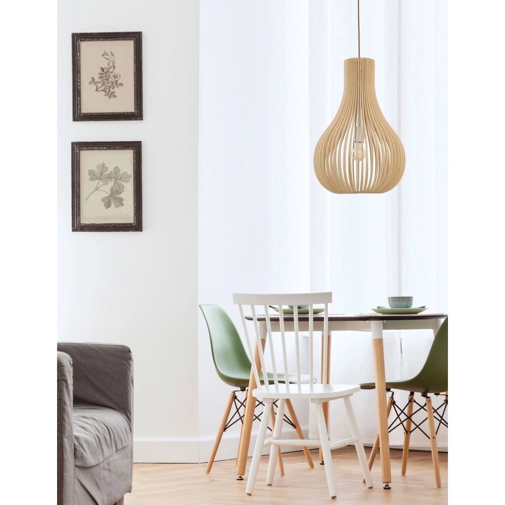 Modern pendant lamp Soho wood Ø 38cm
