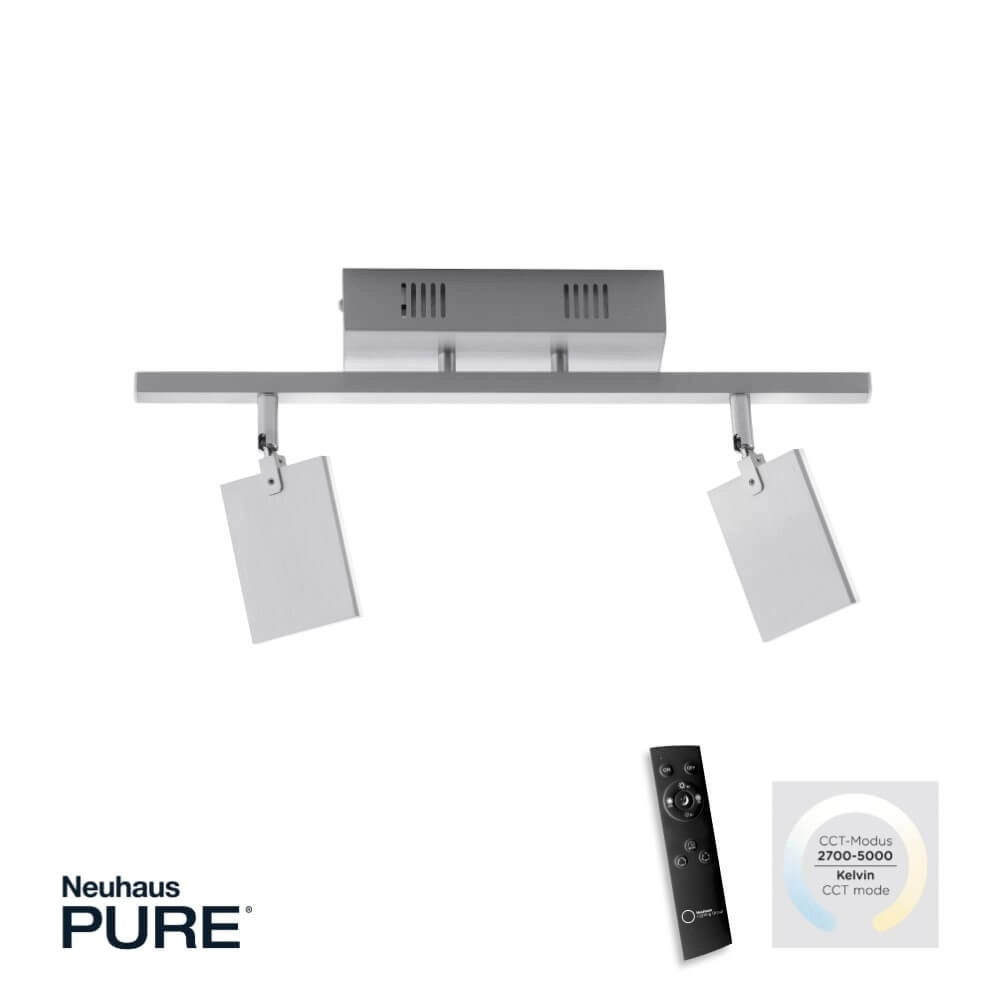 Ceiling lamp Pure Mira 2-light aluminum Paul Neuhaus 4012248358863