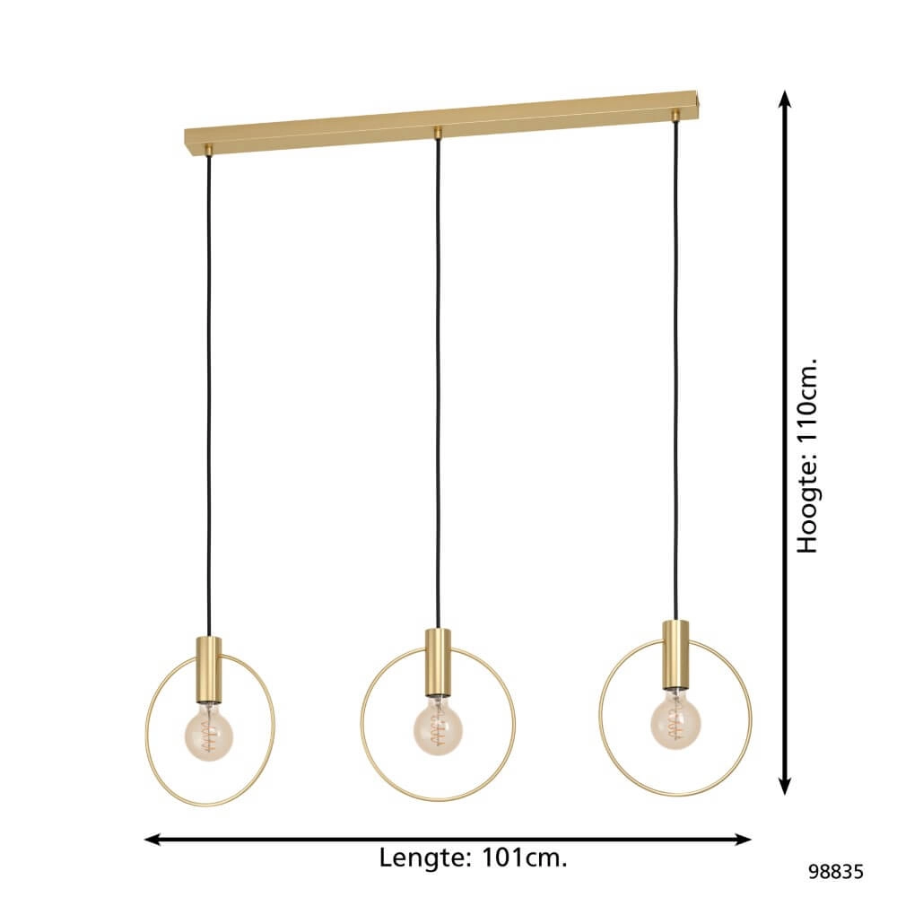 Dining table hanging lamp Manizales gold Eglo 9002759988357