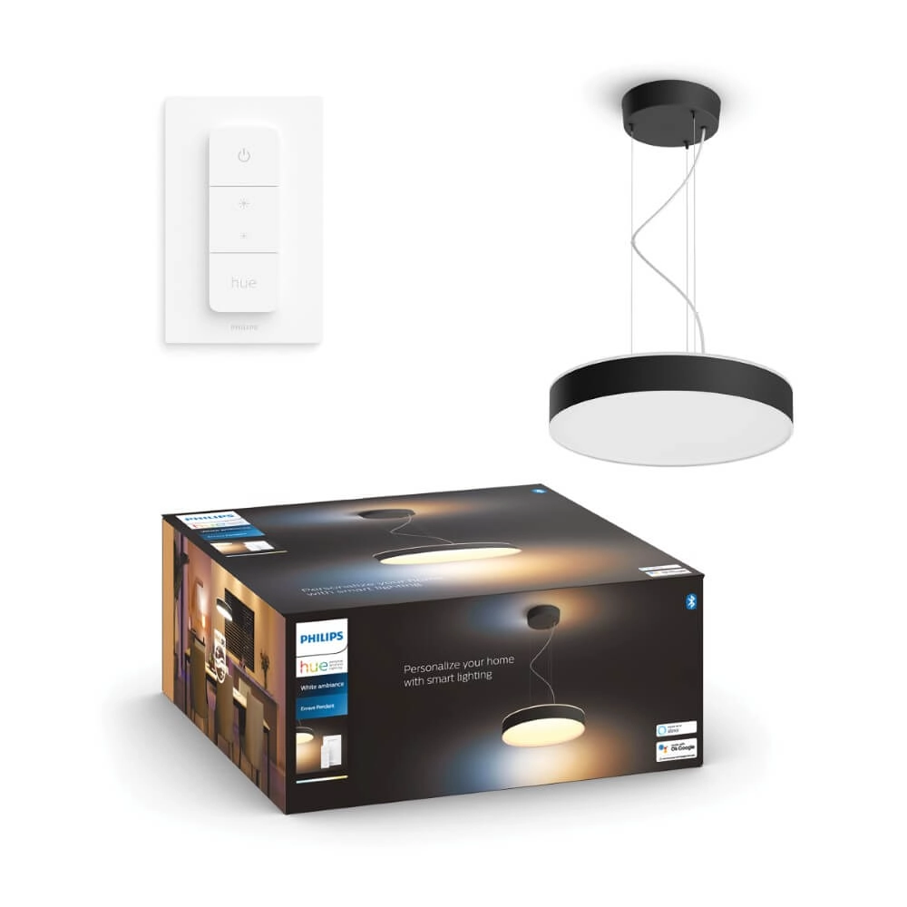Hanging lamp Hue Enrave - White Ambiance Ø 42.5cm black Philips 8718696176580