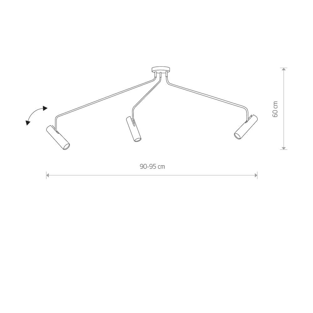 Flexible ceiling lamp Eye Super black Lyora 5903139650496