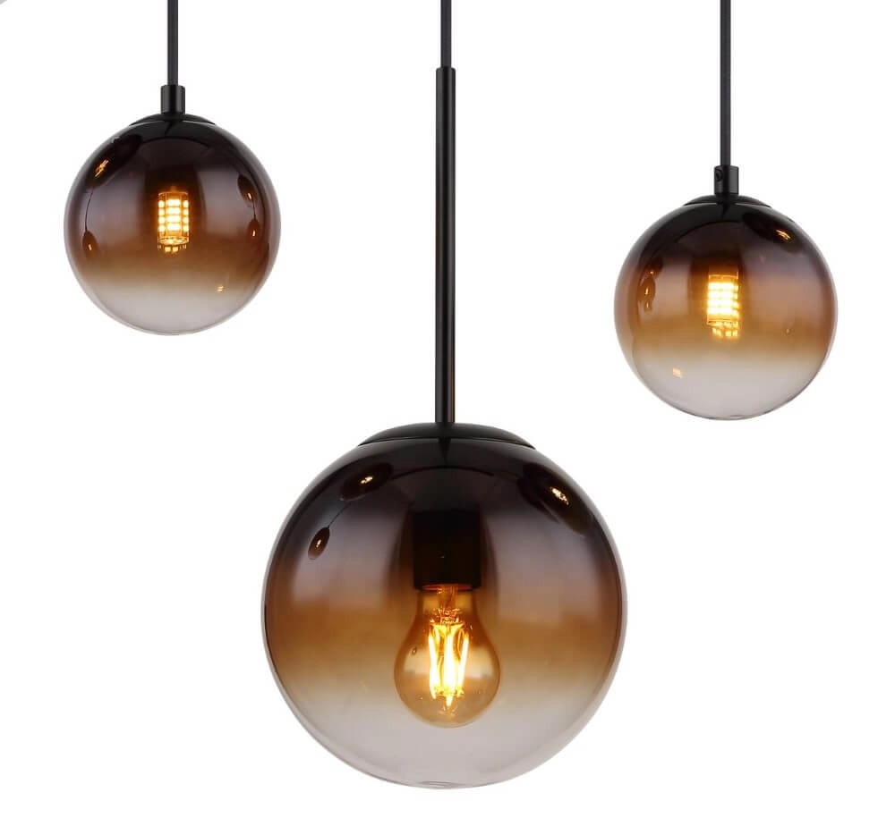 Black pendant lamp Hallie with unique glass Globo 9007371445929