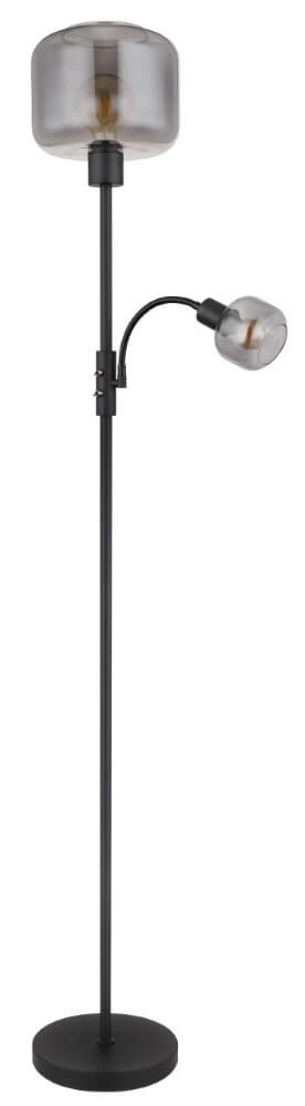 Black floor lamp Giuseppe smoke glass Globo 9007371438228