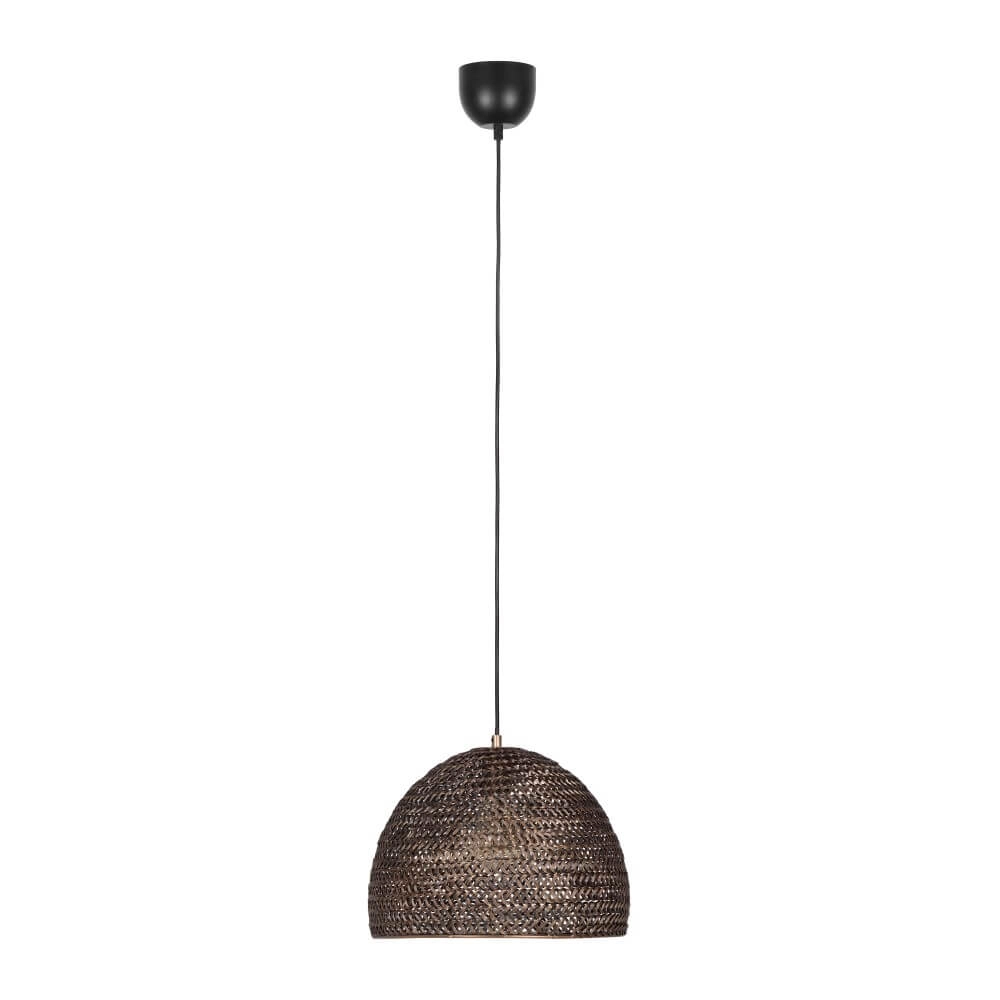 Black rattan pendant lamp Kamara Ø 36cm Trio 4017807617344