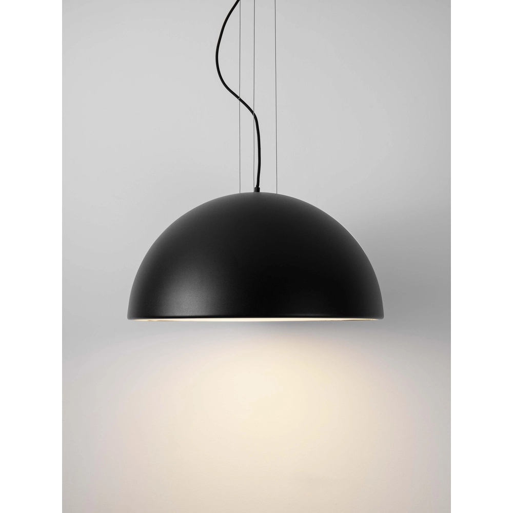 Sleek pendant lamp Tholos black Ø 60cm