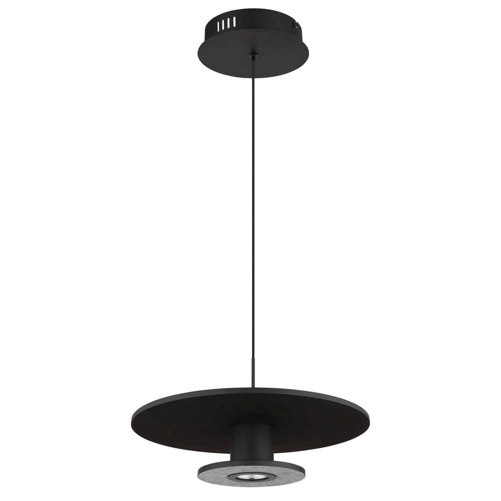 Black pendant lamp Carter Ø 38cm with felt Globo 9007371474745