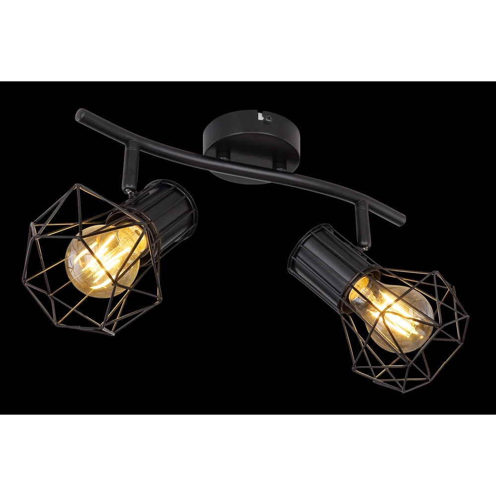Ceiling lamp Priska 2-light black Globo 9007371400171