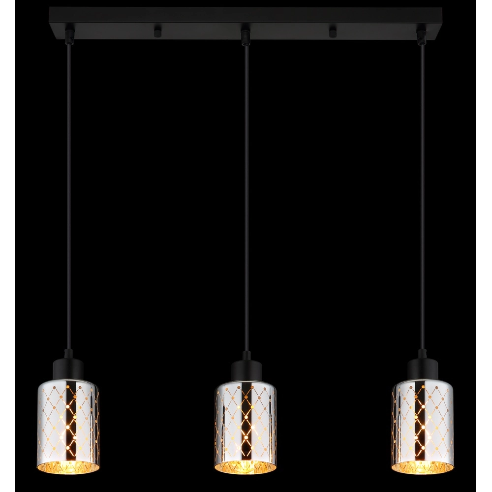 Design pendant lamp Alonso 3-light black Globo 9007371575251