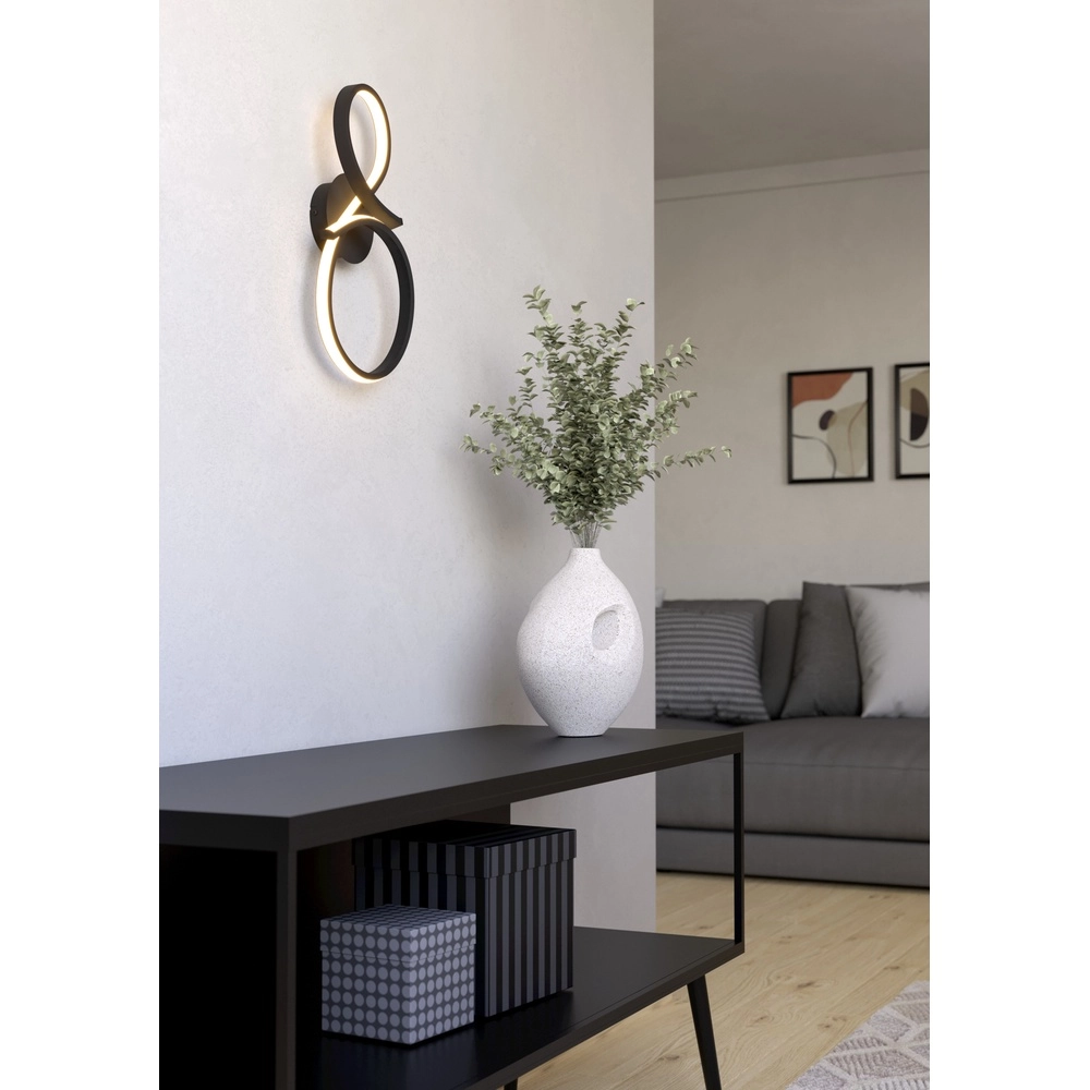 Modern led wall lamp Serpins 40cm - black Eglo 9008606313679