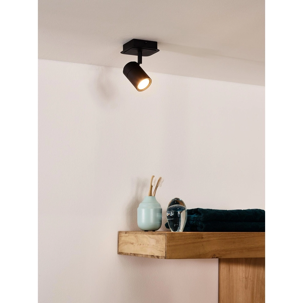 Ceiling spotlight Lennert black IP44 Lucide 5411212262677