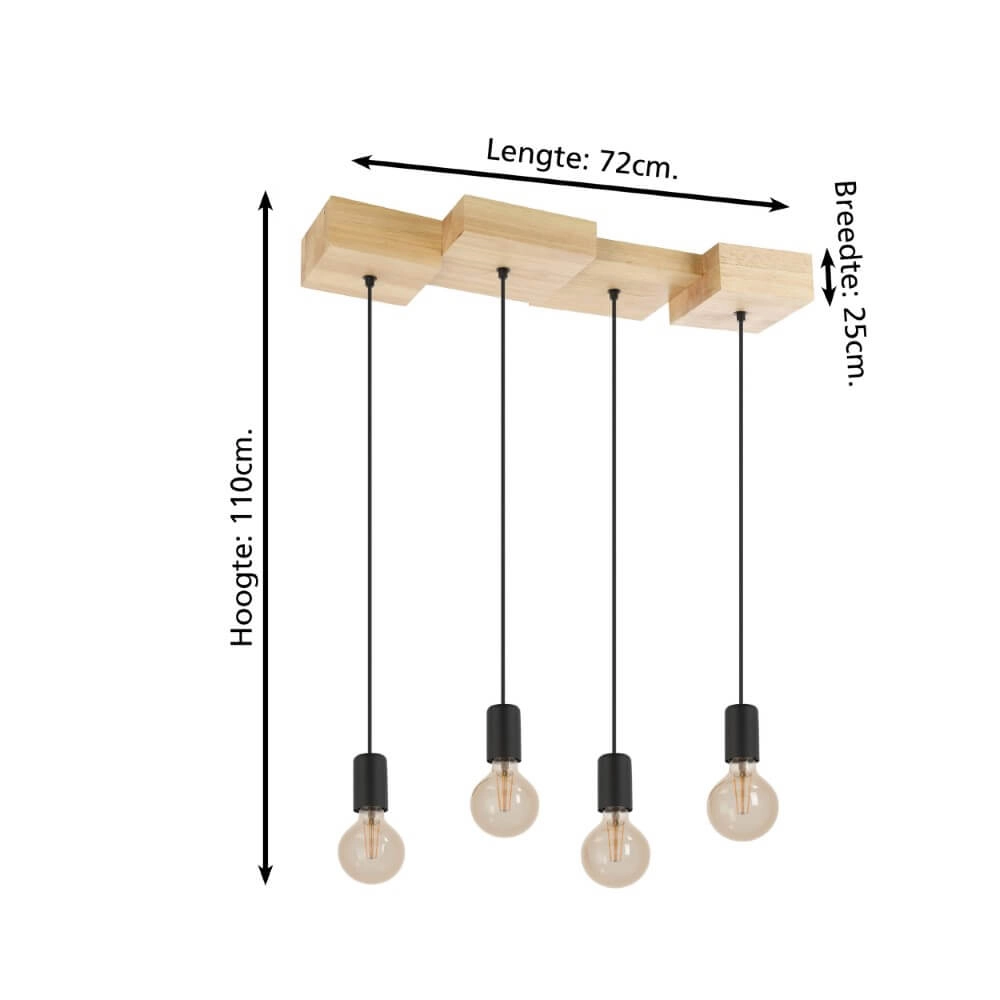 4-light pendant lamp Halkin design Eglo 9002759437992