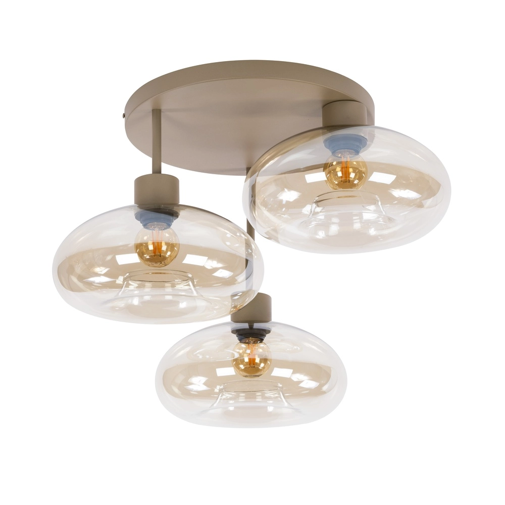 Design plafondlamp Serene 3-lichts zand bruin Lyora 8716803514782