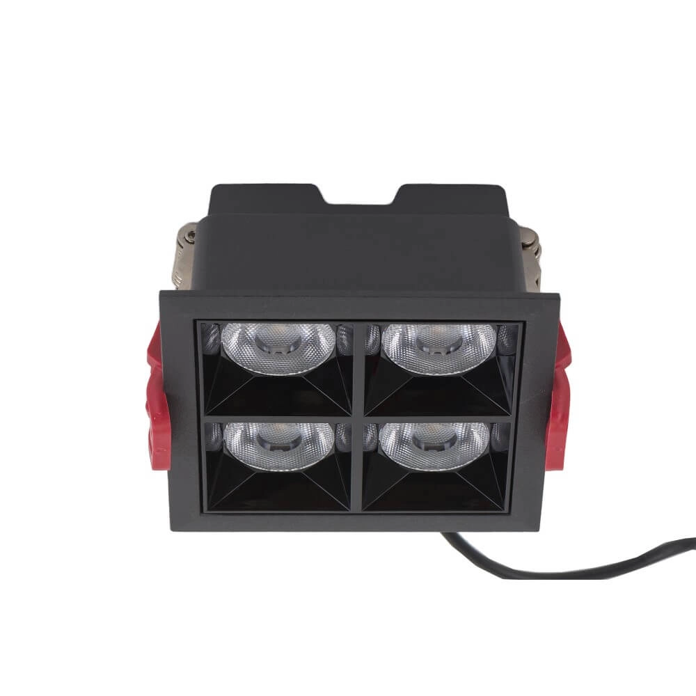 Black recessed spotlight Midi Led 2x2 LEDs - 3000K