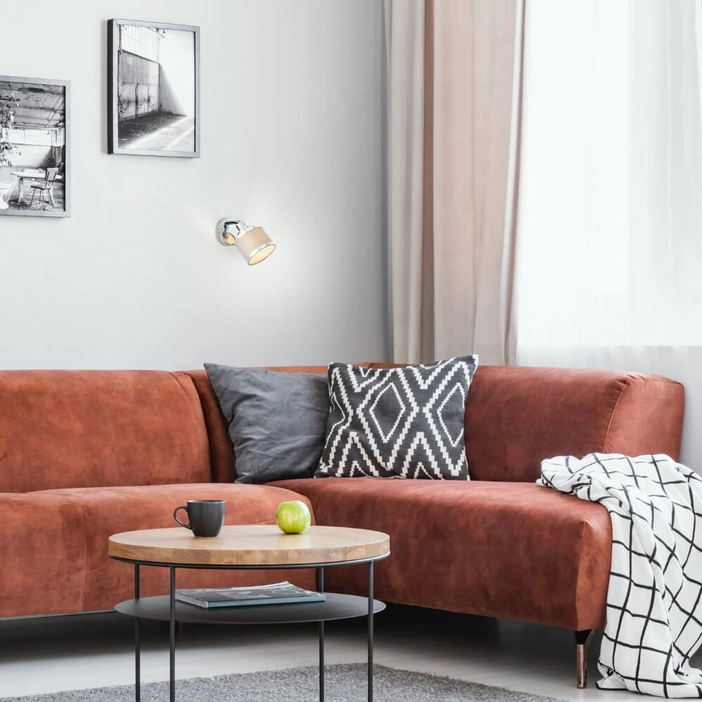 Chrome with gray wall light Alexia design Brilliant 4004353424137