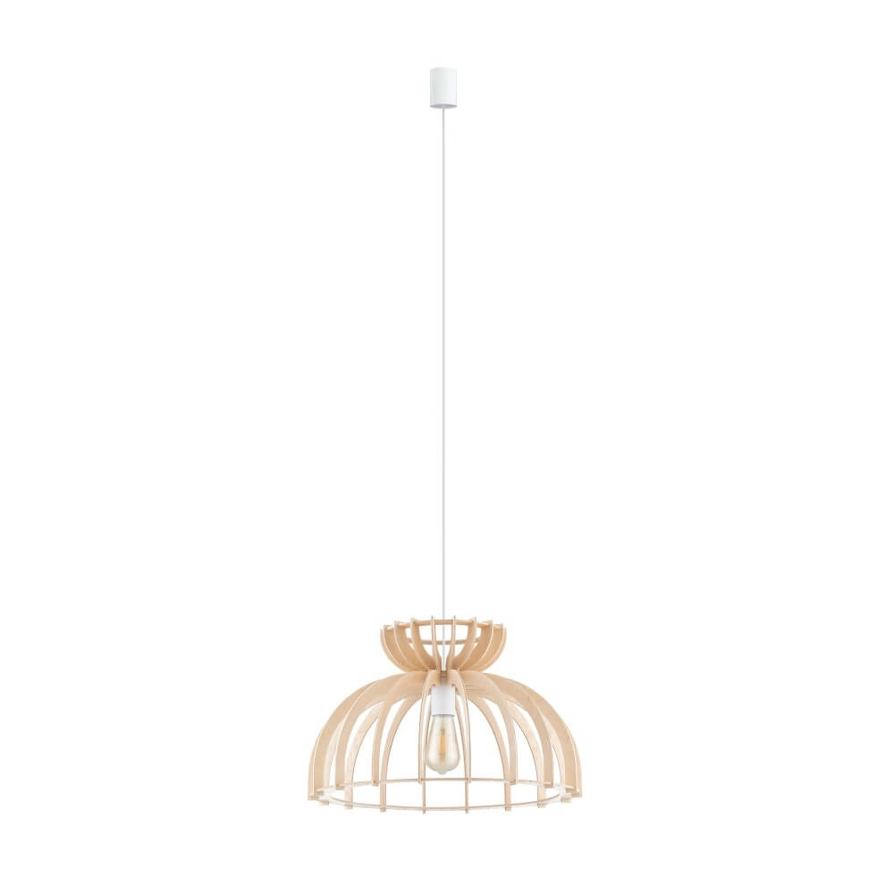 Wooden hanging lamp Kymi Ø 48cm - wood brown Lyora 5903139105729