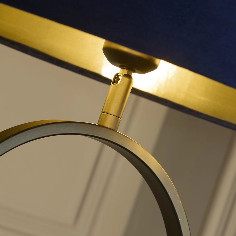 Floor lamp Modish black with blue hood Searchlight 5053423307527