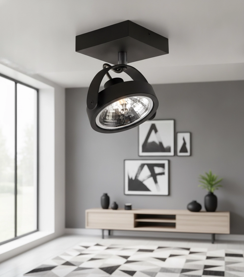 Surface-mounted spotlight Wajer only black