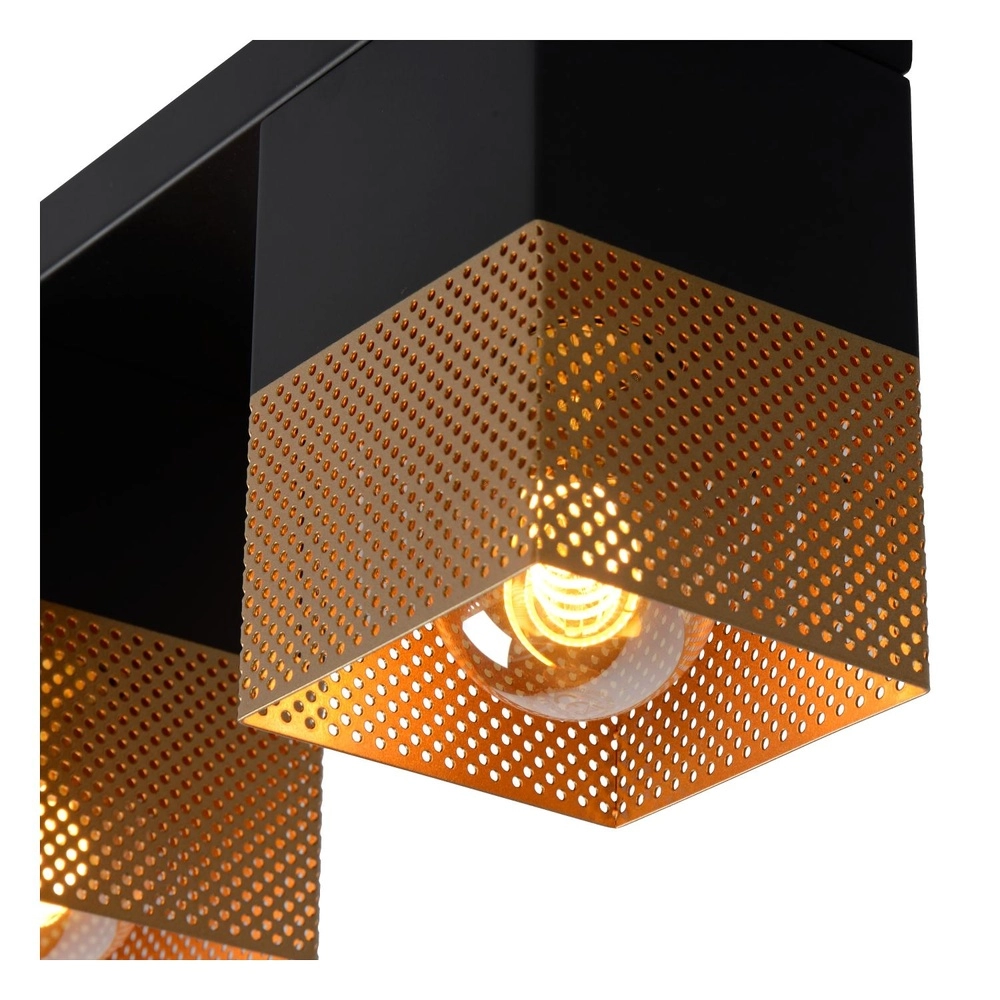 Design ceiling lamp Renate 3-light black with gold Lucide 5411212211262