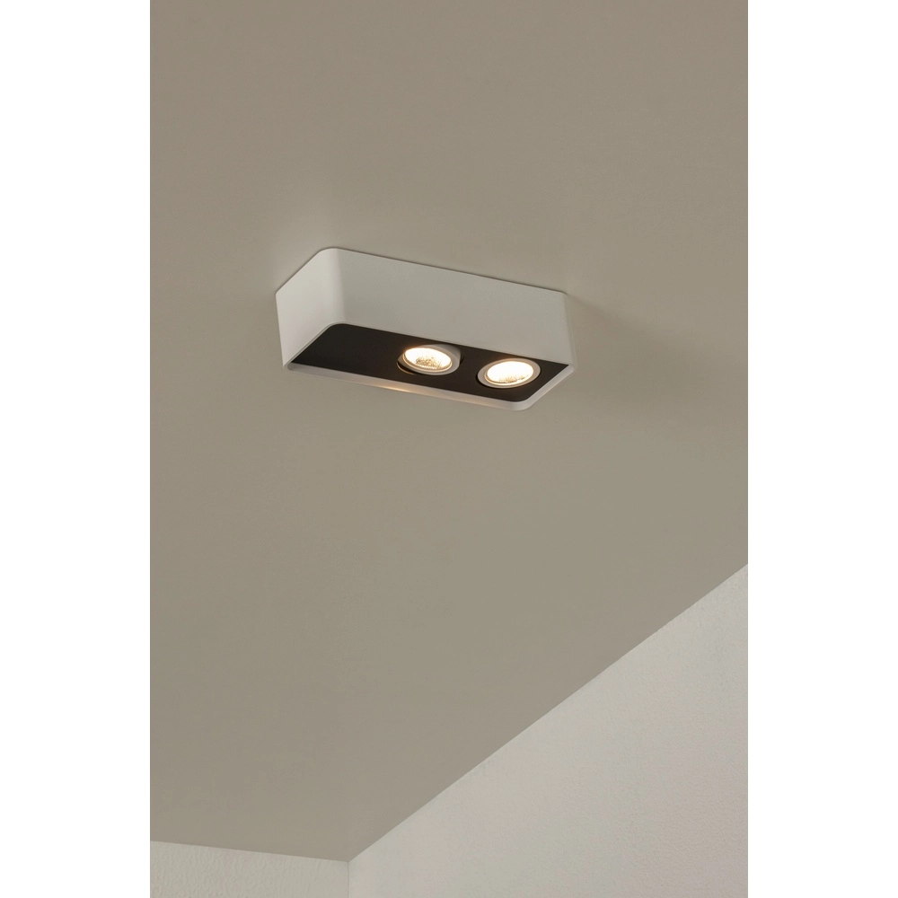2-light ceiling lamp Angular white Premium by Lucide 5411212234407