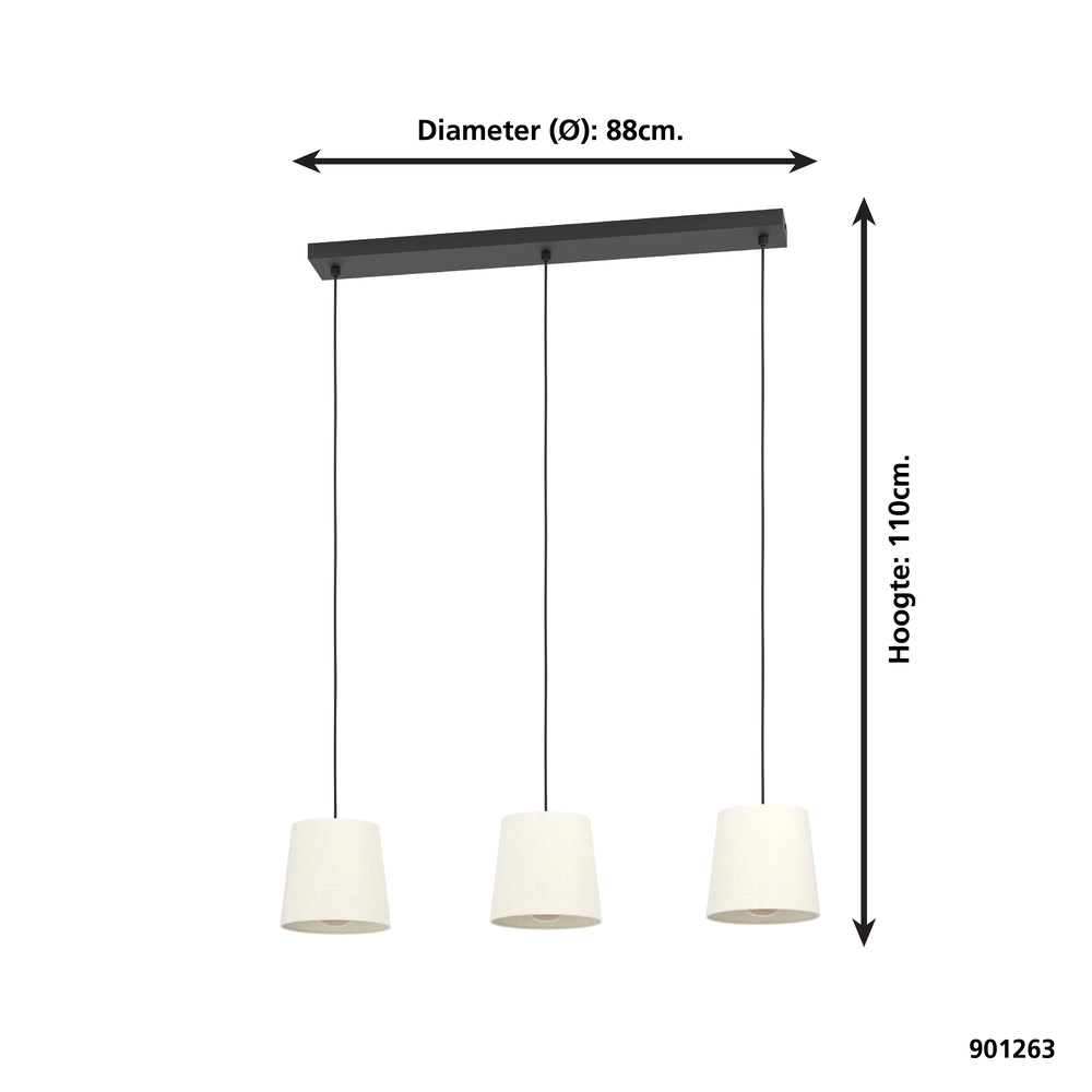 Pendant lamp Febres 3x E27 - sand Eglo 9008606312795