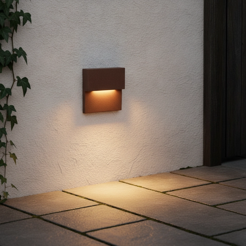 Recessed wall lamp Dan rust brown 2700K