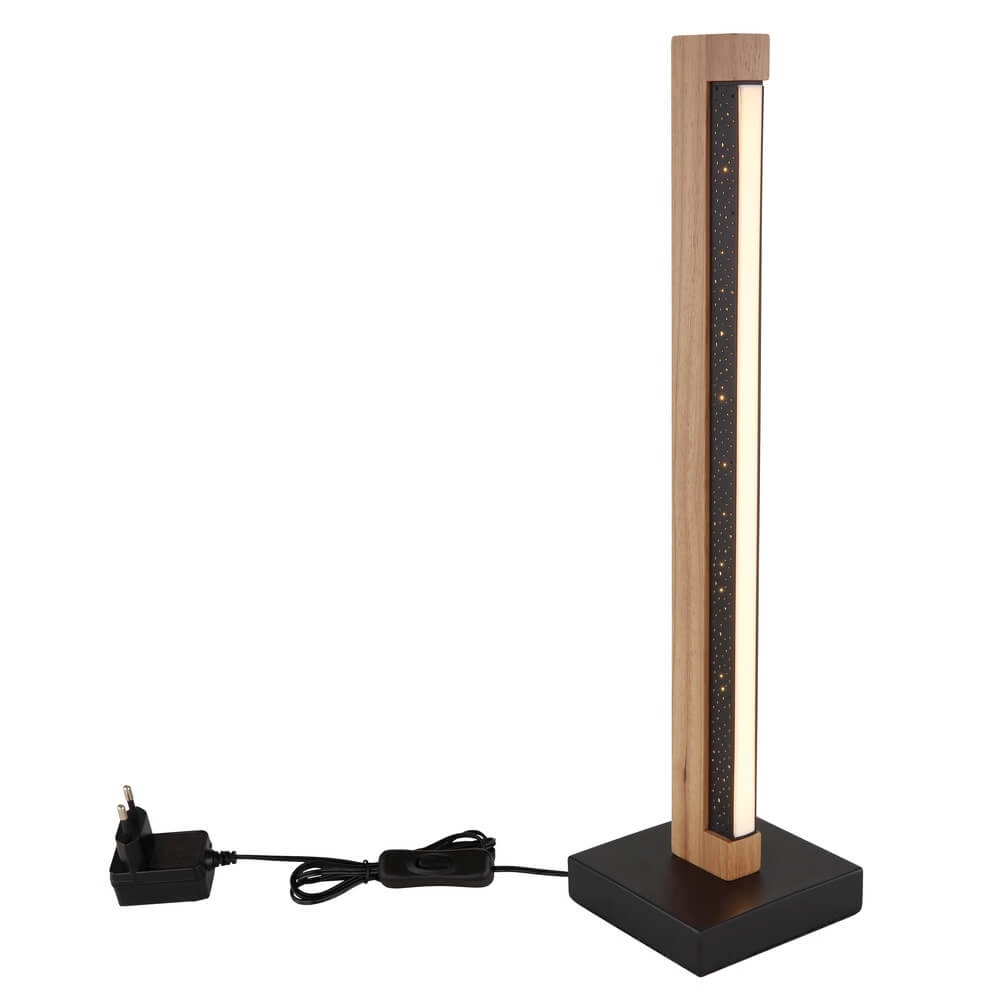 Design table lamp Starla black with wood 48cm Globo 9007371459292