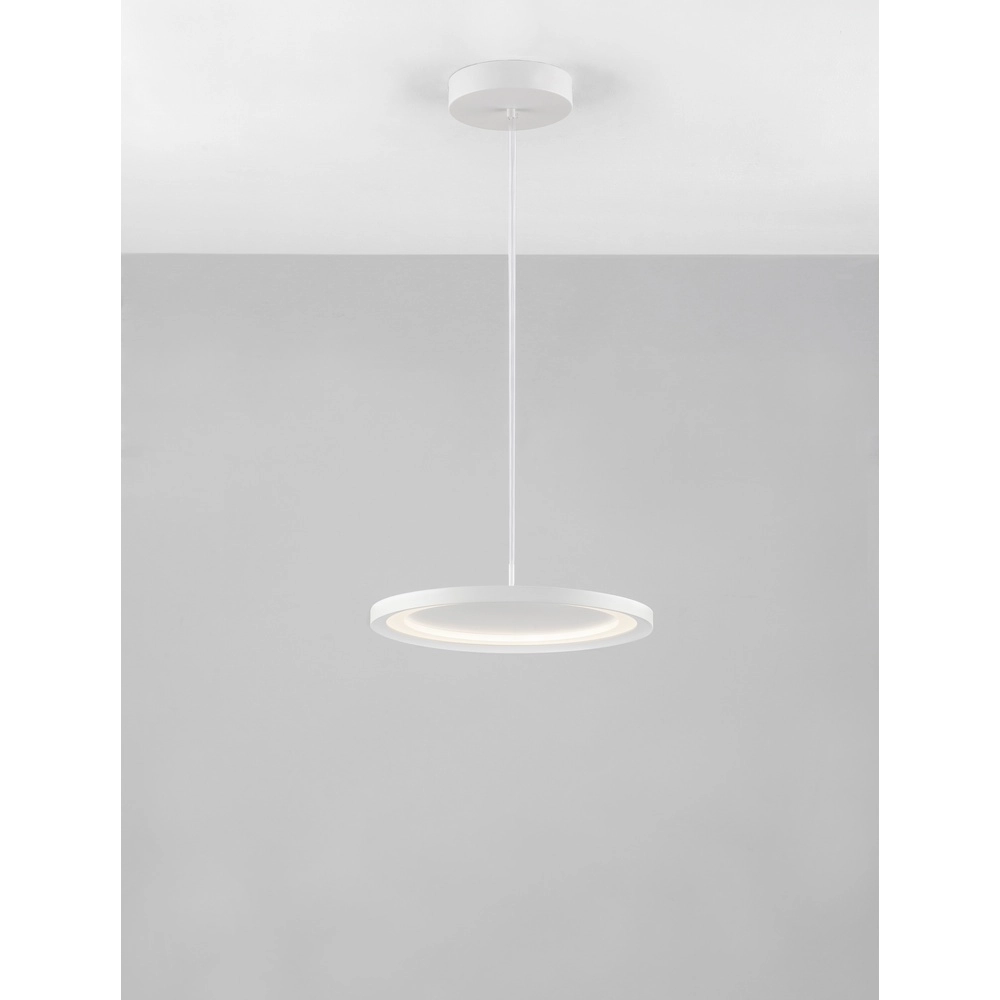 Sleek pendant lamp Andria white Ø 40cm Lyora 5212017432018